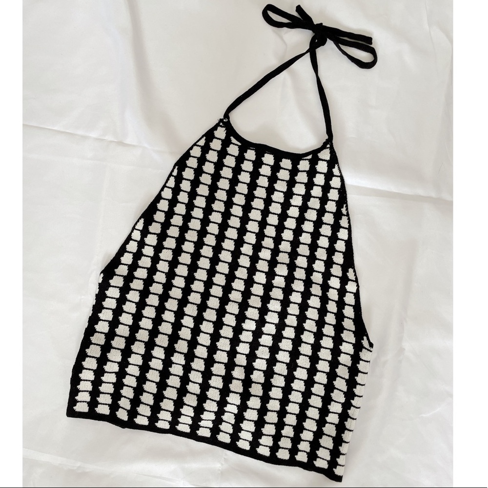 Tie Back Crop Knit Top